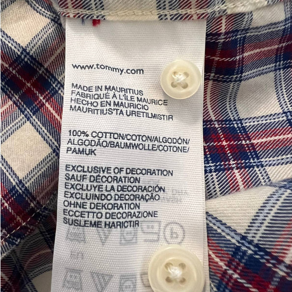 Tommy Hilfiger Men's XL Shirt Button Down Classic Fit Plaid in Red and Blue - Picture 6 of 6